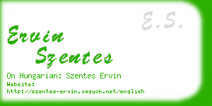 ervin szentes business card